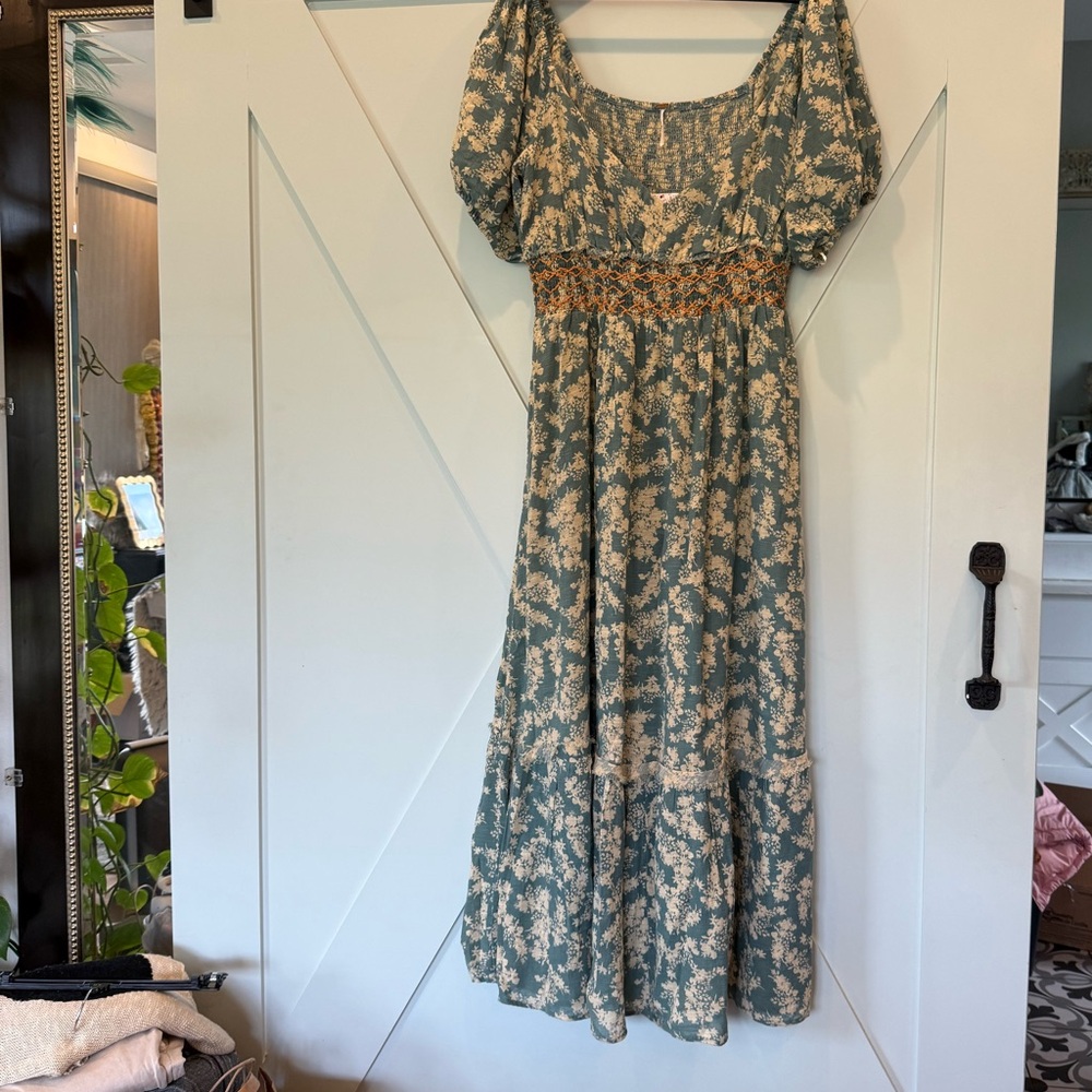 Free People Cottagecore Maxi Dress in Teal